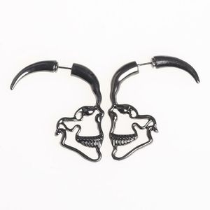 NWOT Skull Face Silver Minimalist Outline Earrings
